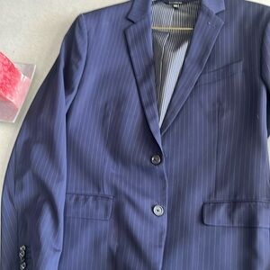 Mens suit coat navy with pinstripes